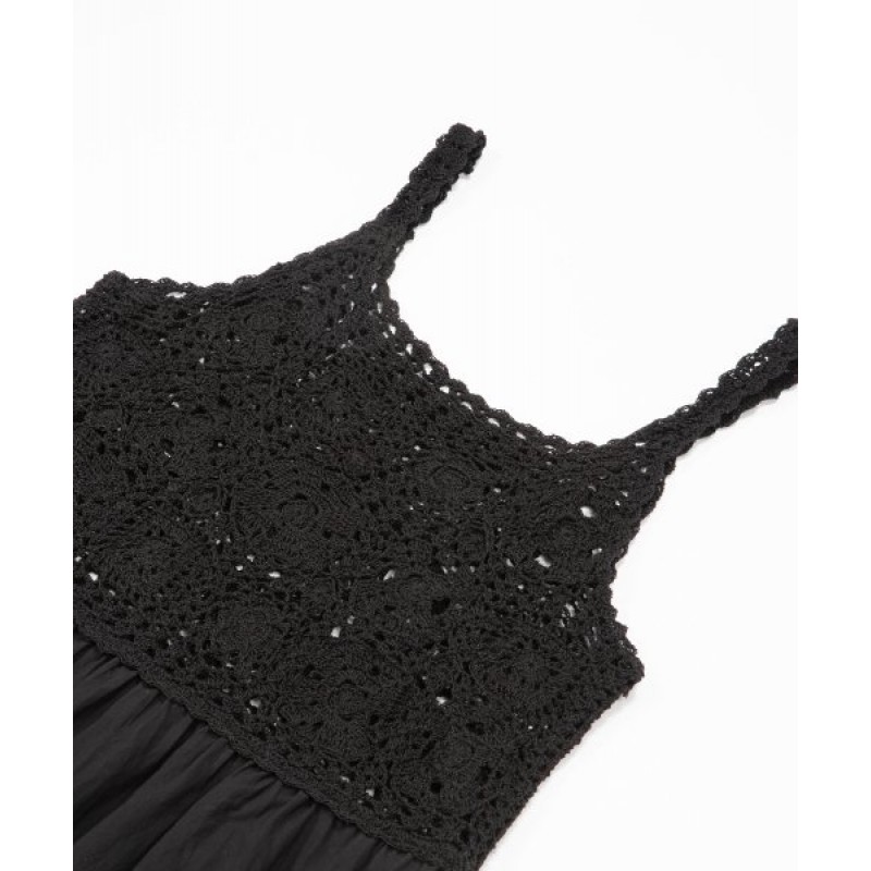 CROCHET DRESS - BLACK