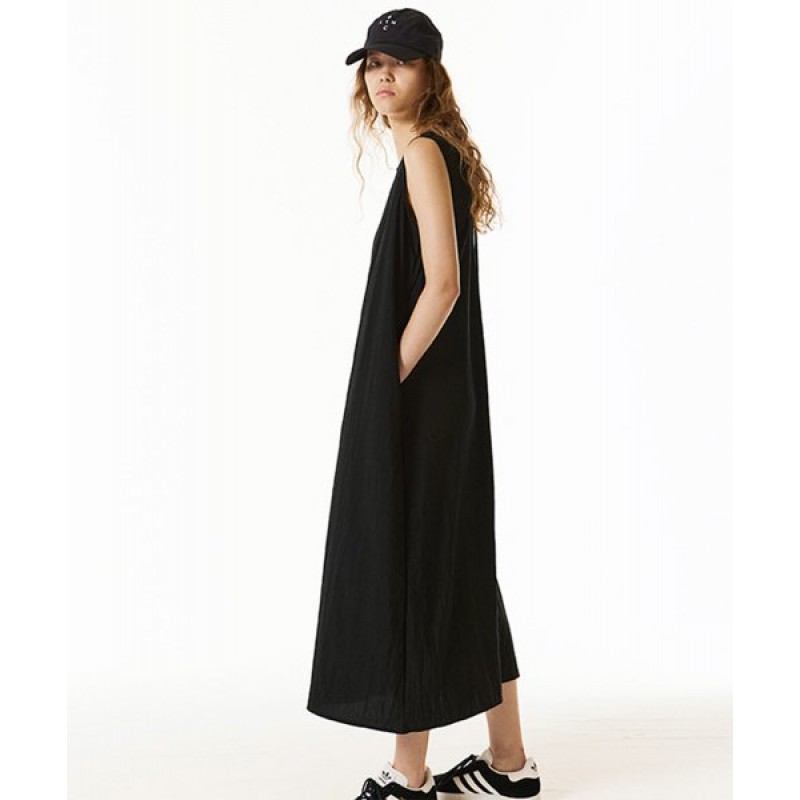 Loose Fit Sleeveless One Piece Black