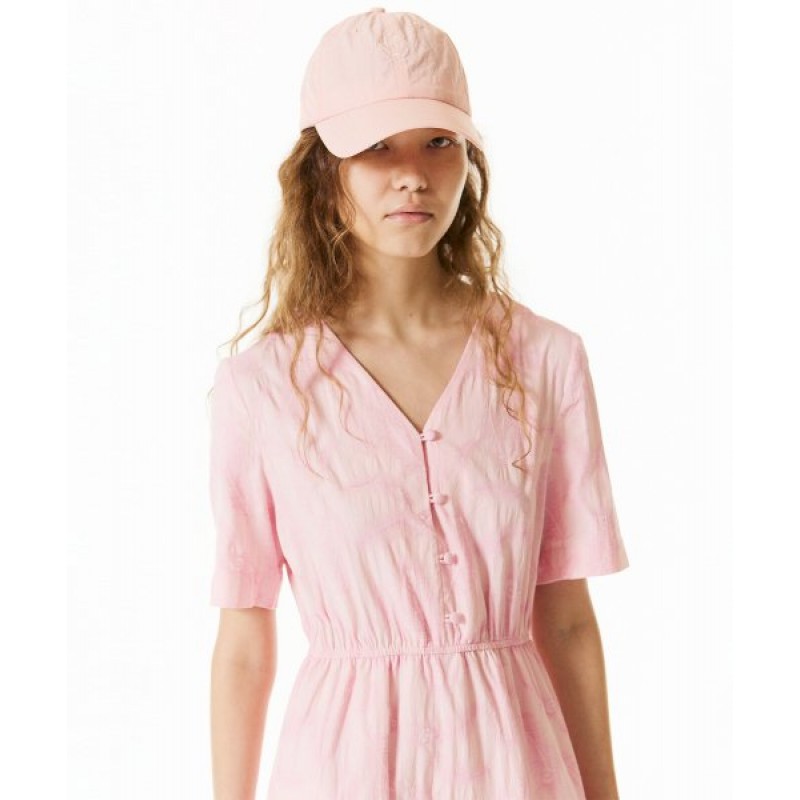 Summer jacquard dress pink