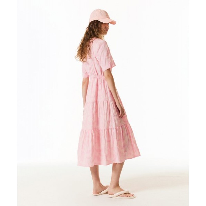 Summer jacquard dress pink