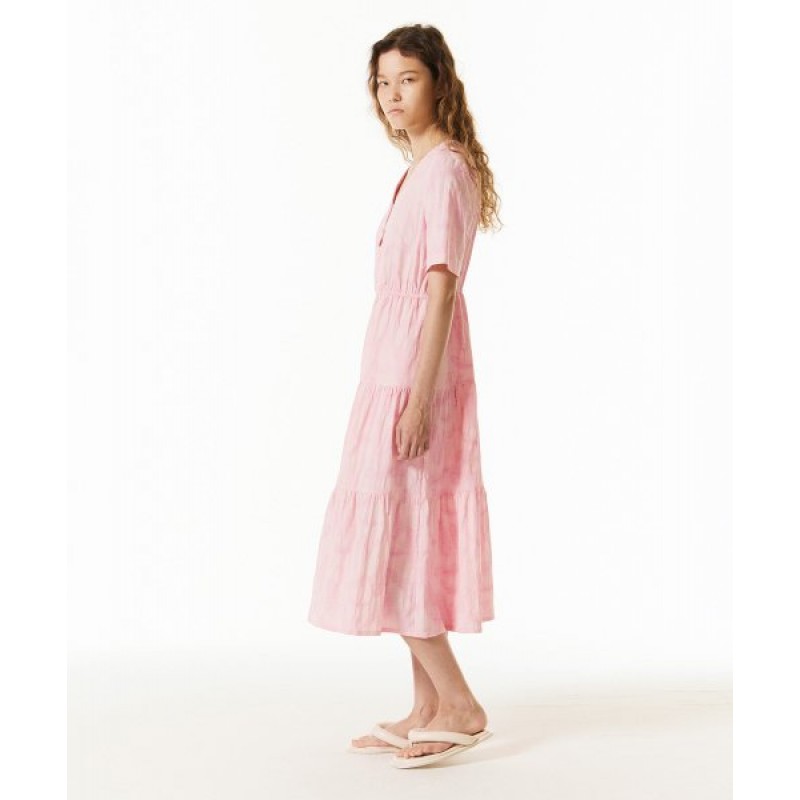 Summer jacquard dress pink