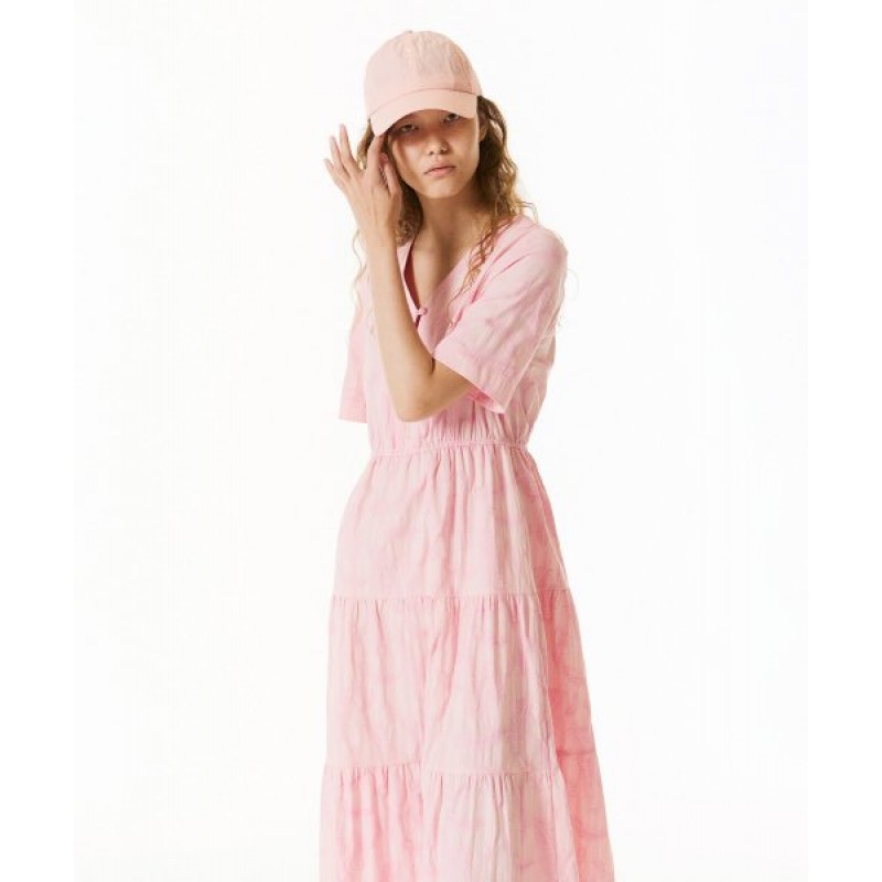 Summer jacquard dress pink