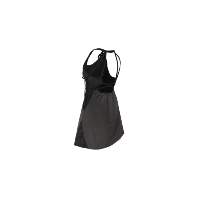 Halter Neck Apron Dress/ Black