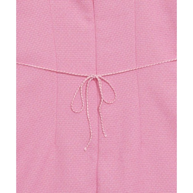 Tweed Ribbon Mini Dress_Pink