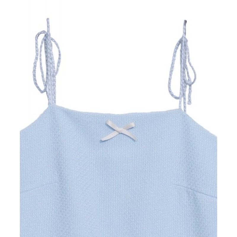 Tweed Ribbon Mini Dress_Sky Blue