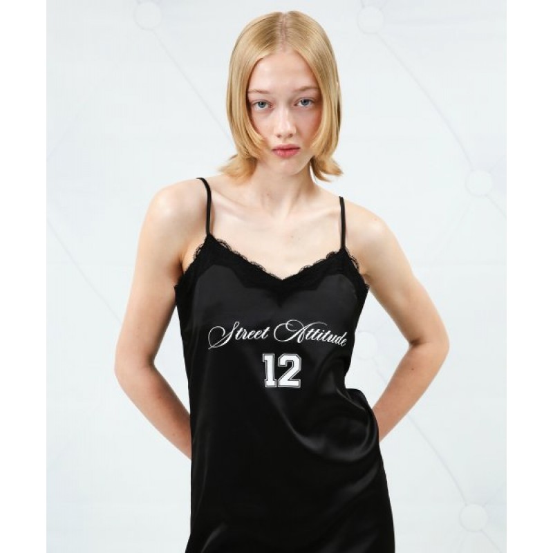 Street Attitude Slip Dress (Black)