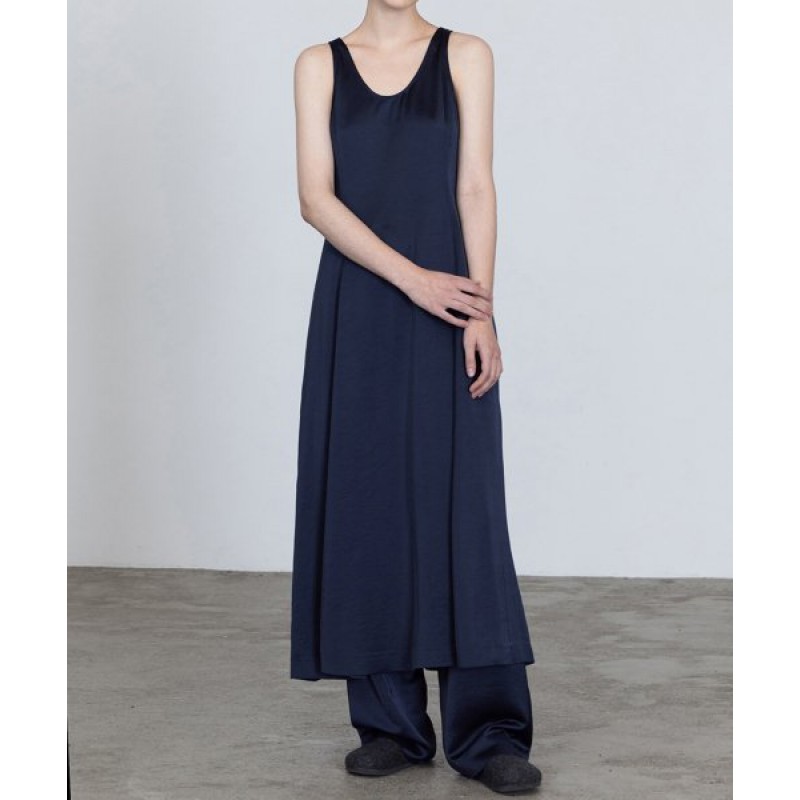 Satin Slip Dress - Dark Navy