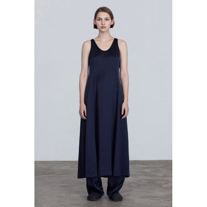 Satin Slip Dress - Dark Navy