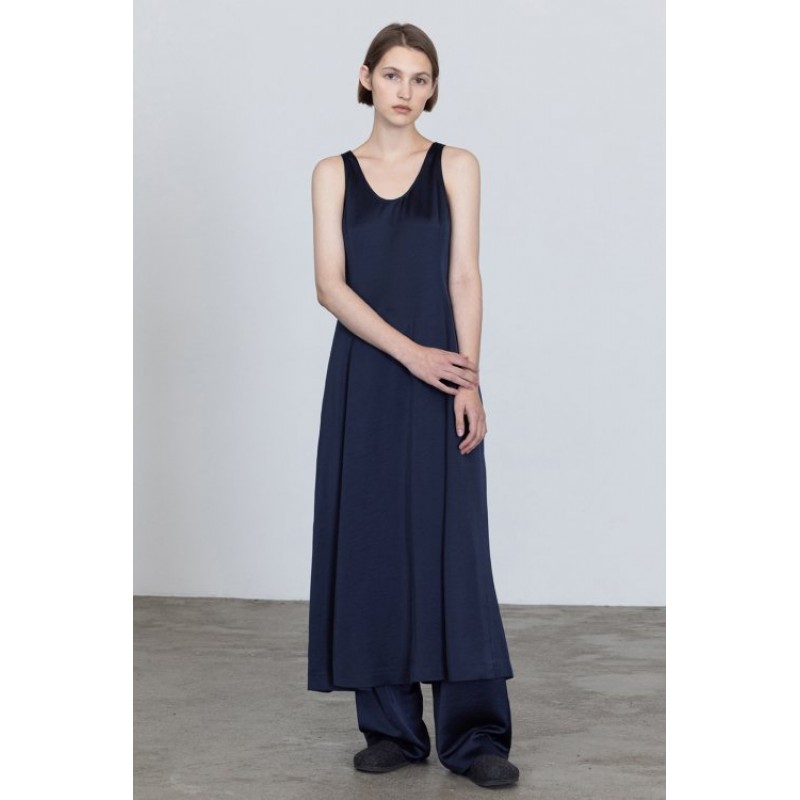 Satin Slip Dress - Dark Navy