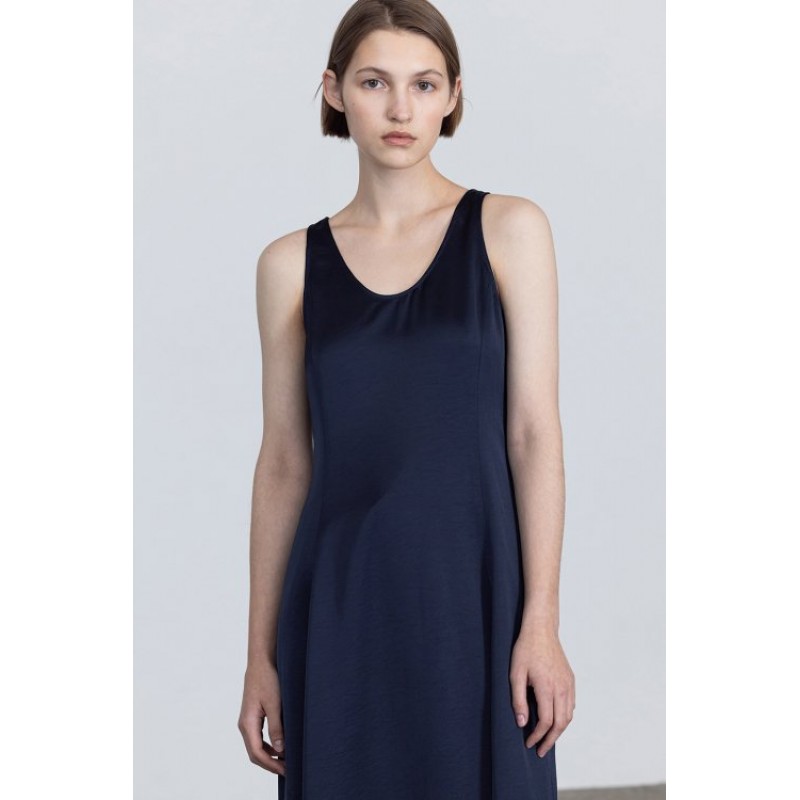 Satin Slip Dress - Dark Navy