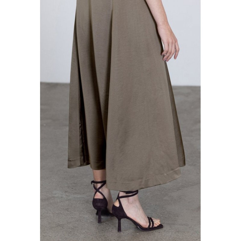 Satin Slip Dress - Brown