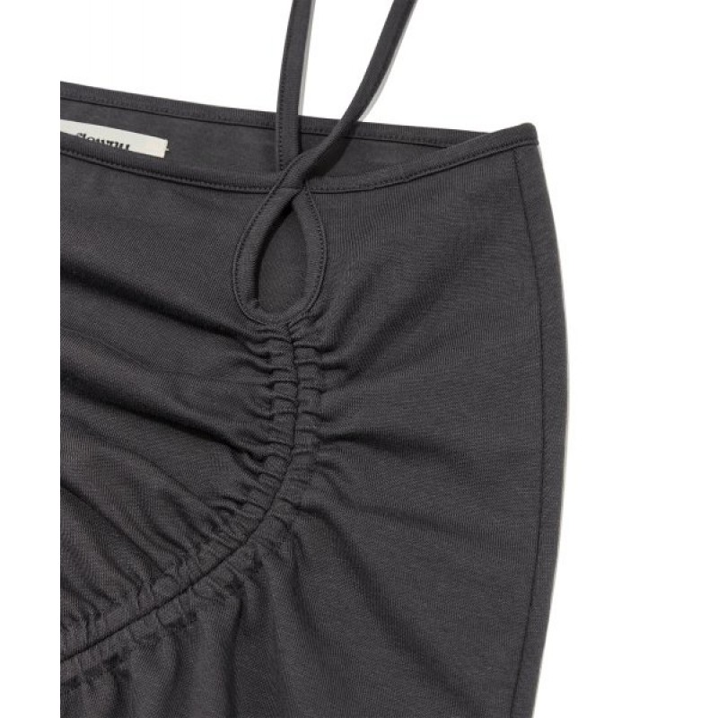 TAMPA SHIRRING SKIRT (GRAY)