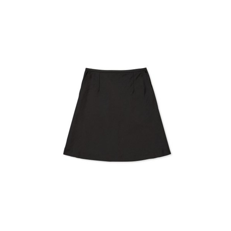 BIAS SATIN FLARED SKIRT