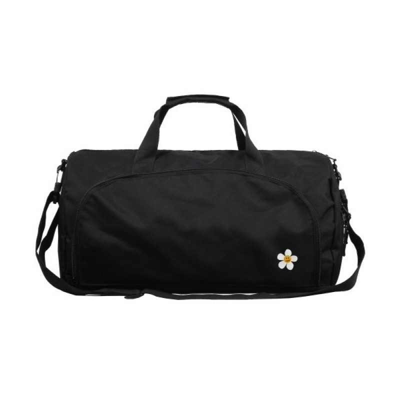 [BAG&ACC] Flower smile embroidery duffel bag_black