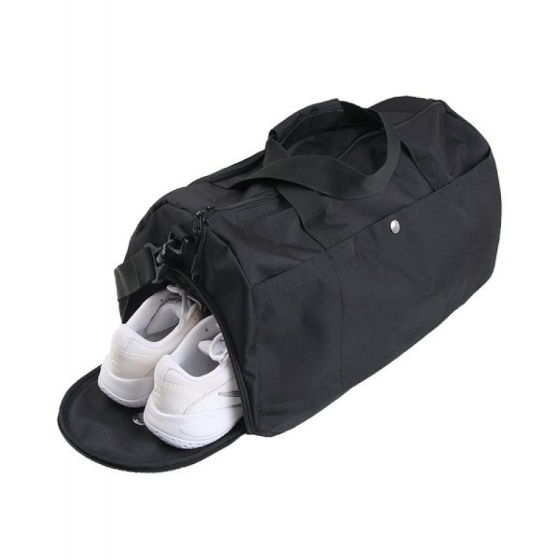 [BAG&ACC] Flower smile embroidery duffel bag_black