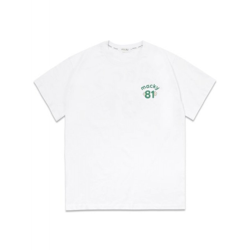 81 round t-shirt white