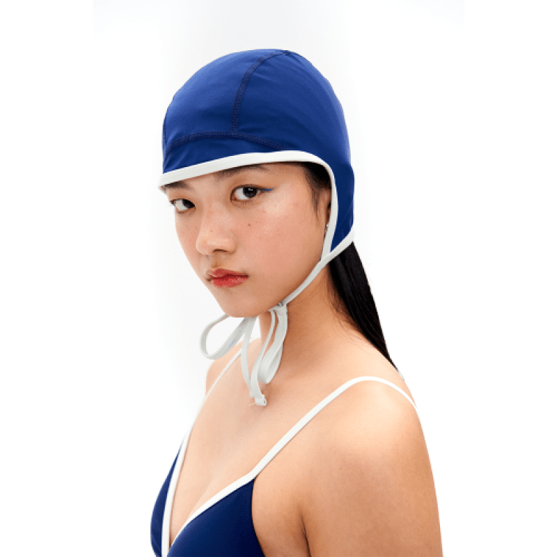 Sunburn String Swim Cap (NAVY)