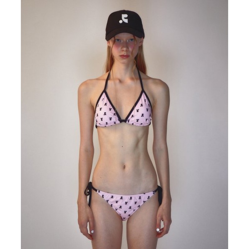 RR LOGO PATTERN BIKINI PINK