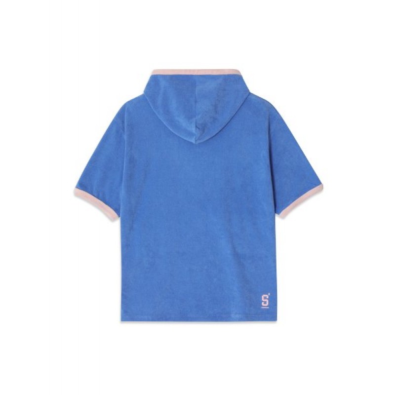 Hooded Terry T-Shirt_Blue