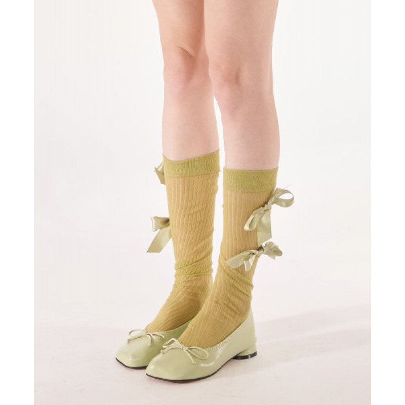 Big ribbon socks_GREEN