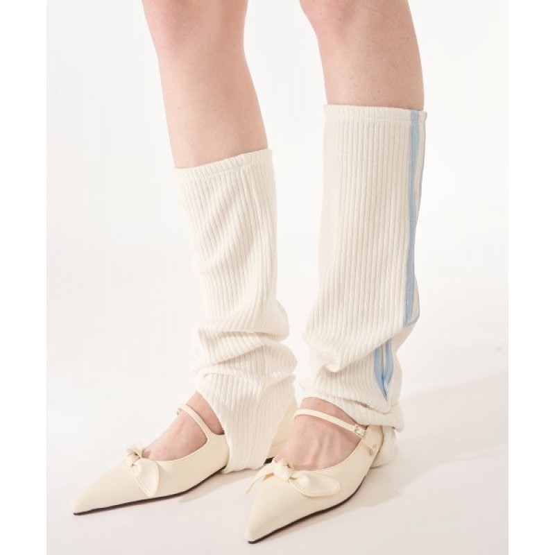 Stripe toning leg warmer_WHITE