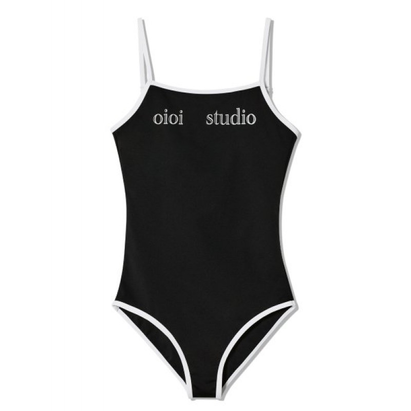 Layered Logo Swimsuit_Black