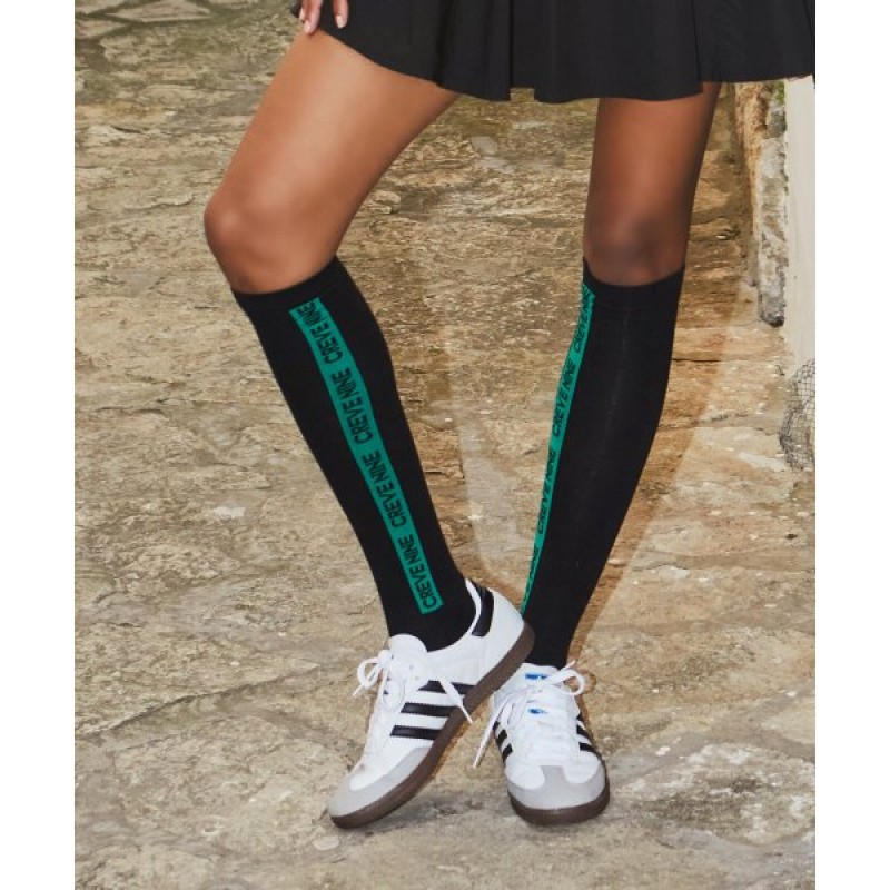 Logo Block Knee Socks BK