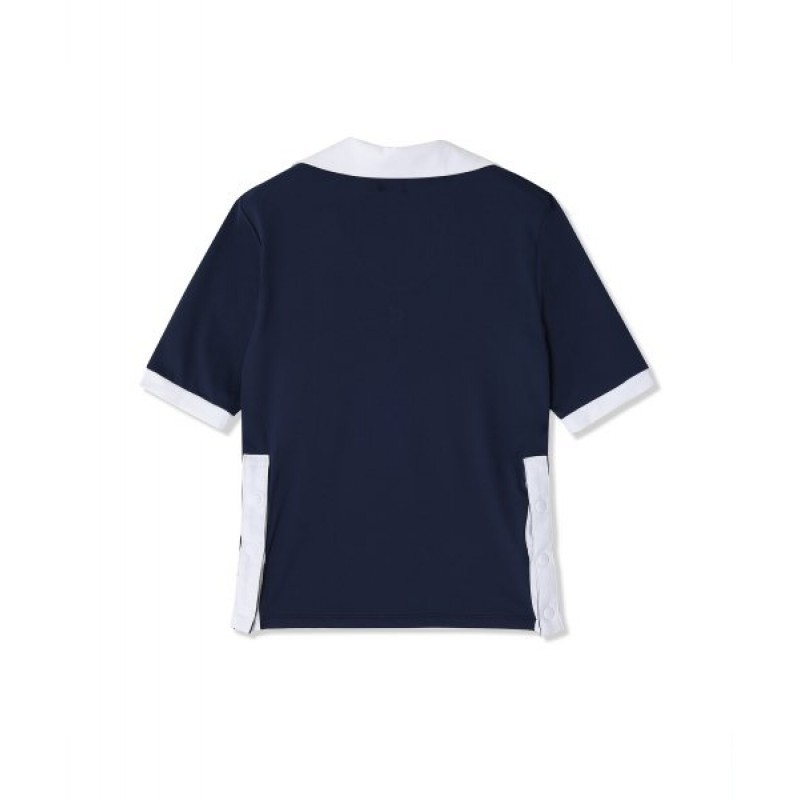 Round polo t-shirt_Navy