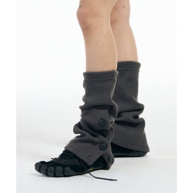 Button Leg warmer [Charcoal]